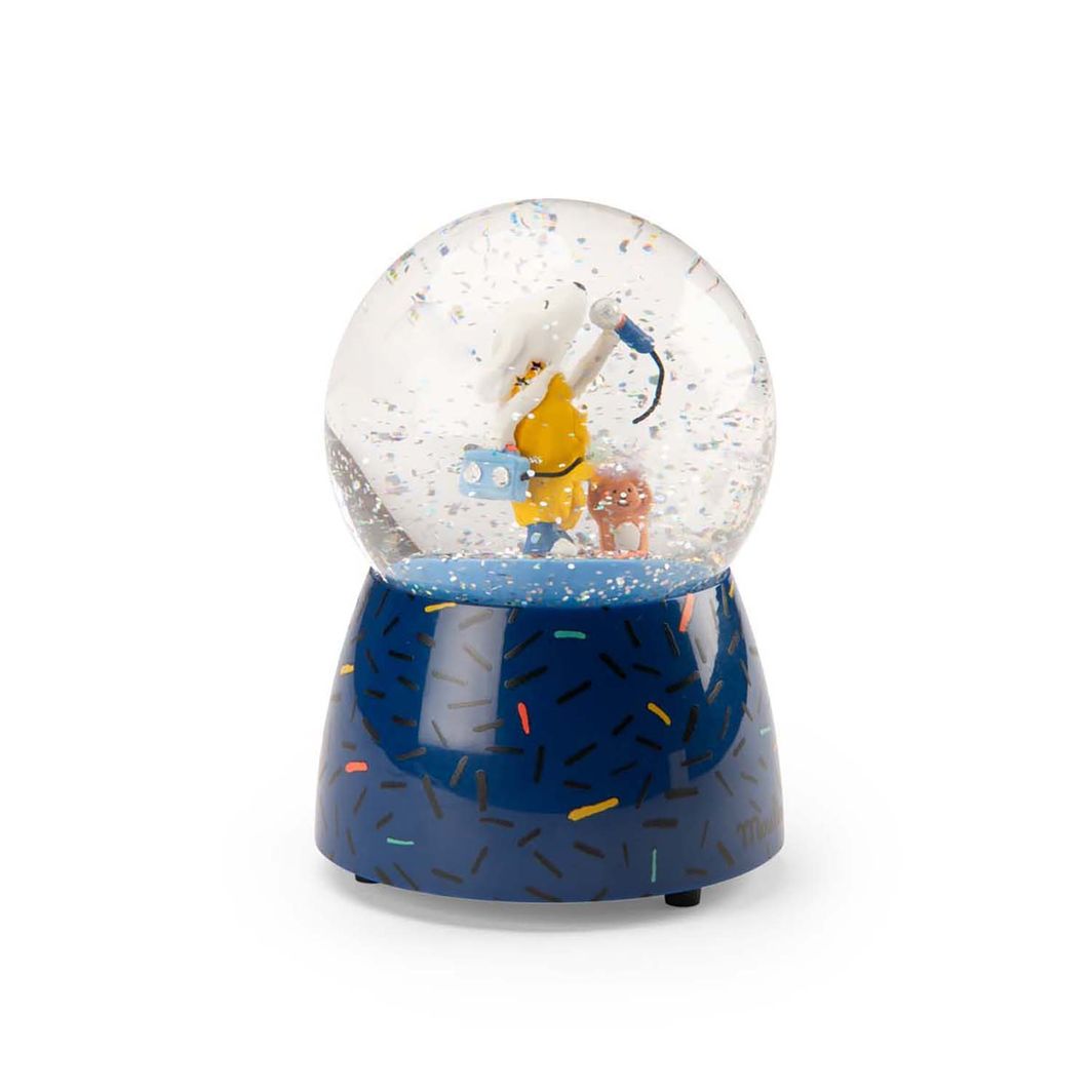 Moulin Roty Snow Globe with Music, Dog Pilou - Puce &amp; Pilou