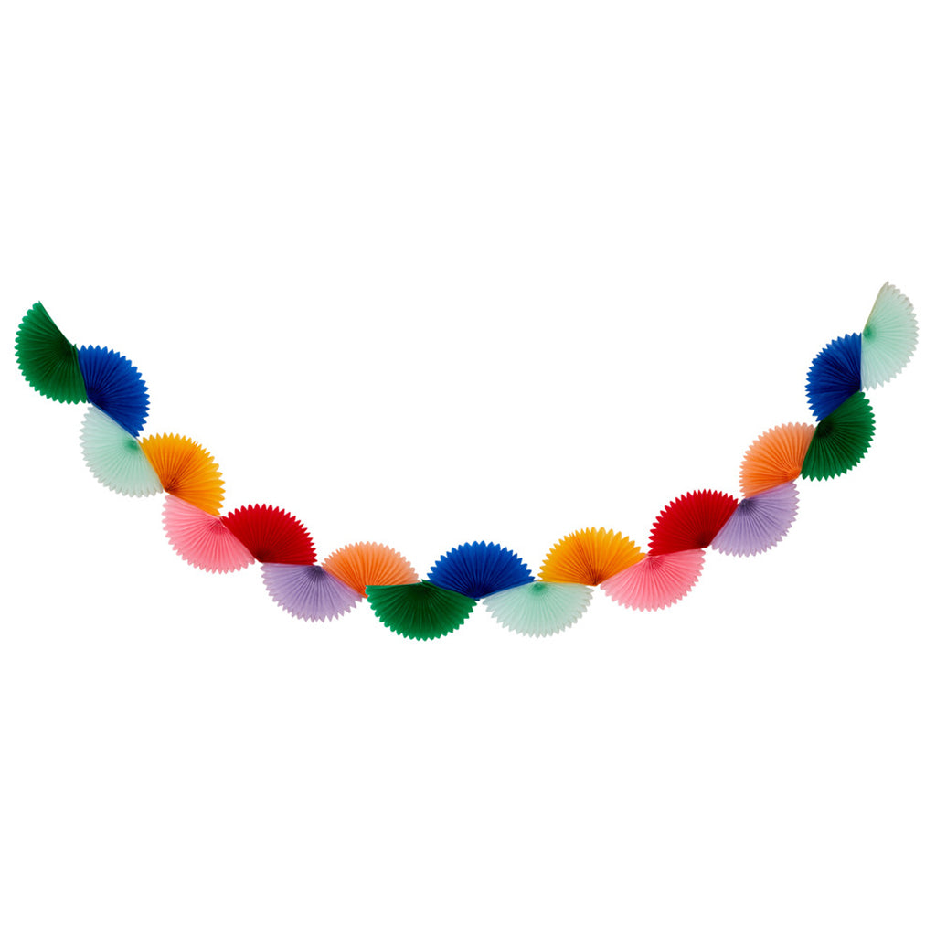Meri Meri Garland, Rainbow Honeycomb Fan - 2.4 Meters