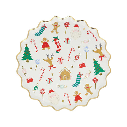 Meri Meri paptallerken Jolly Christmas julemotiver