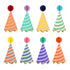 Meri Meri festhatte, Stripe party hats - 8 stk.