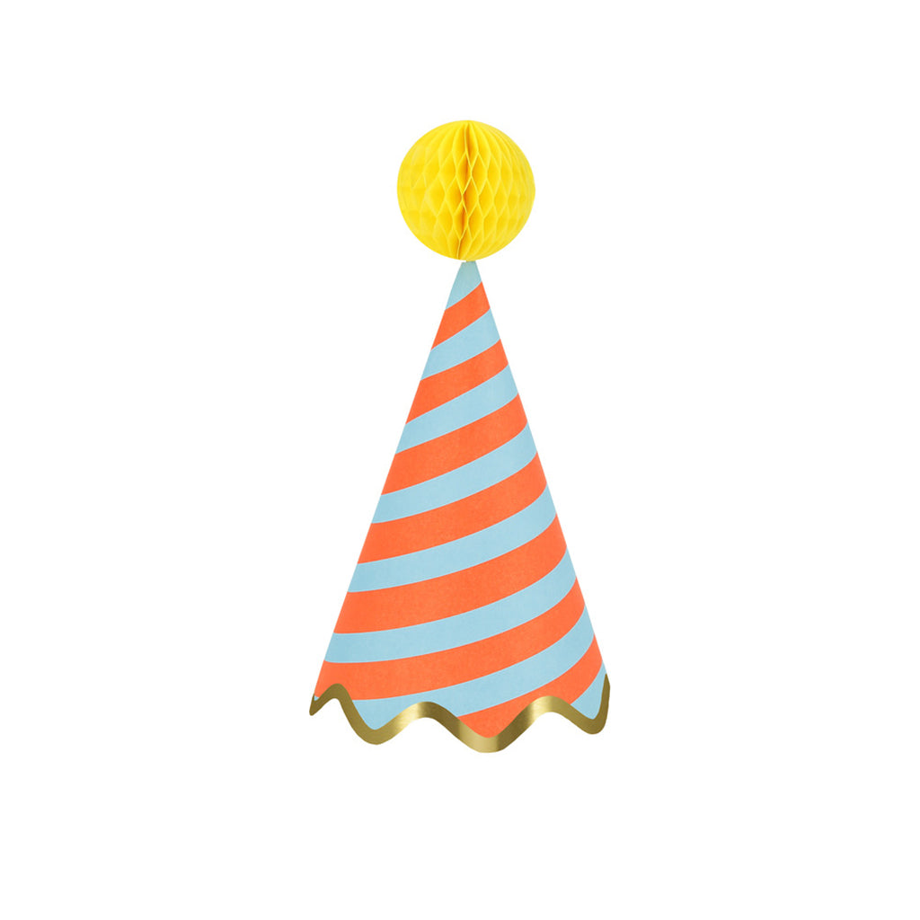Meri Meri festhatte, Stripe party hats  - 8 stk.