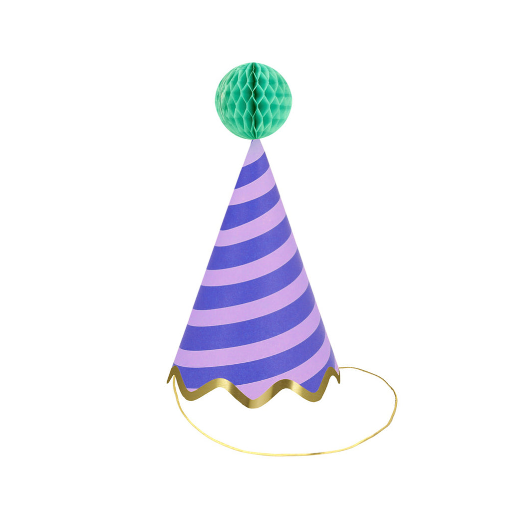 Meri Meri festhatte, Stripe party hats  - 8 stk.