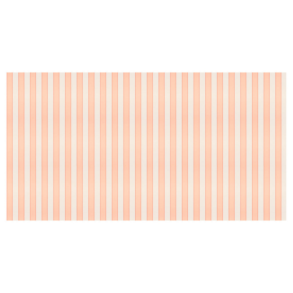 Meri Meri Paper Tablecloth, Peach Stripe - 259 x 137 cm