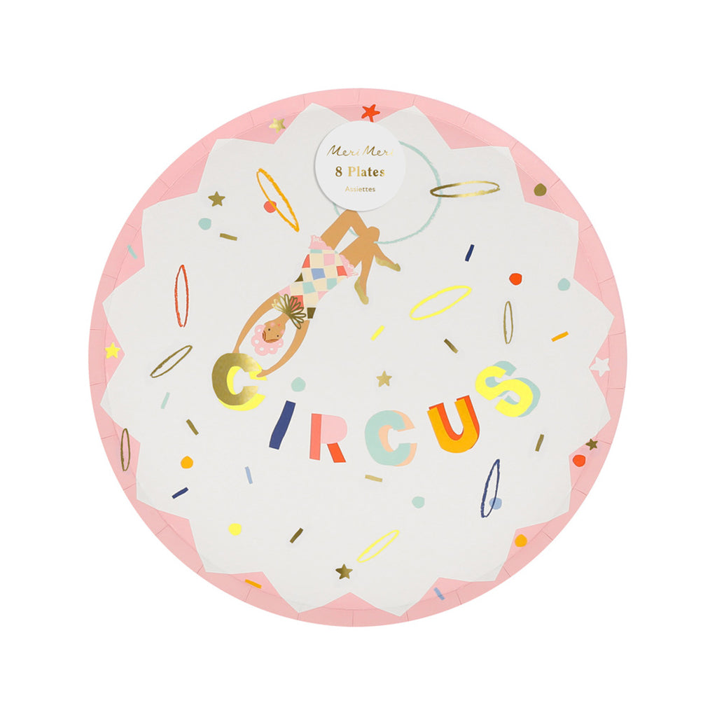 Meri Meri Paper Plates, Size S, Circus - Pack of 8