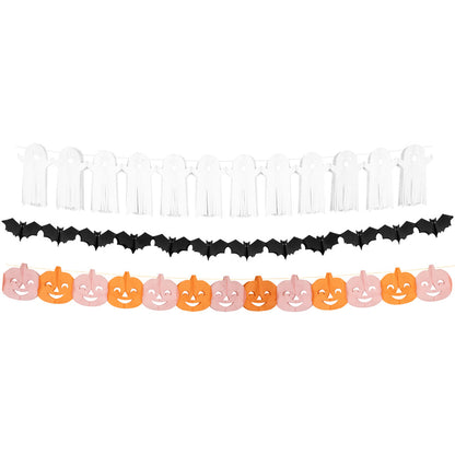 Meri Meri guirlande, Halloween - Spøgelser m frynser - 2 meter