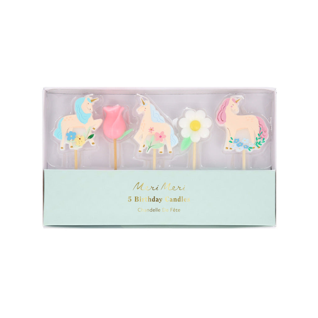 Meri Meri kagelys, Unicorn - 5 stk.