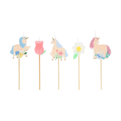 Meri Meri kagelys, Unicorn - 5 stk.