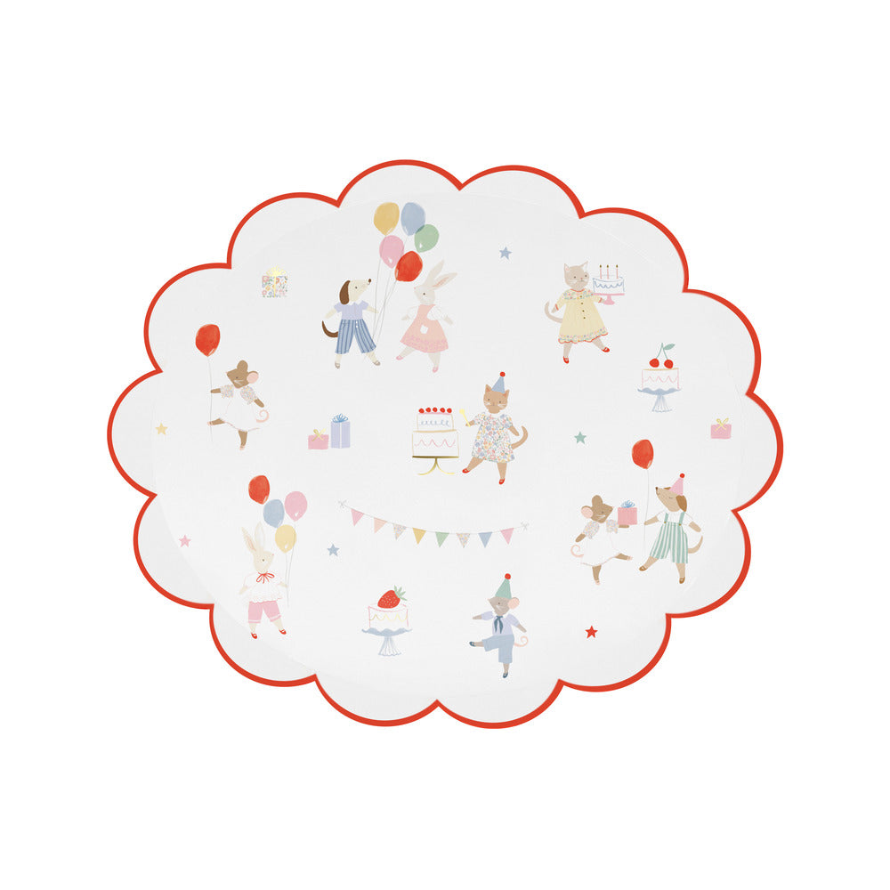 Meri Meri Paper Plates, Size S, Animal Friends - Set of 8