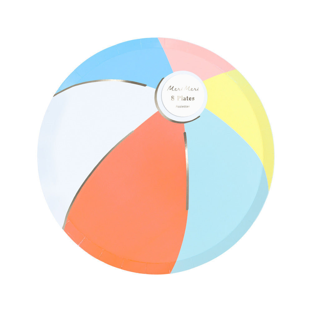 Meri Meri Paper Plates Size S, Beach Ball