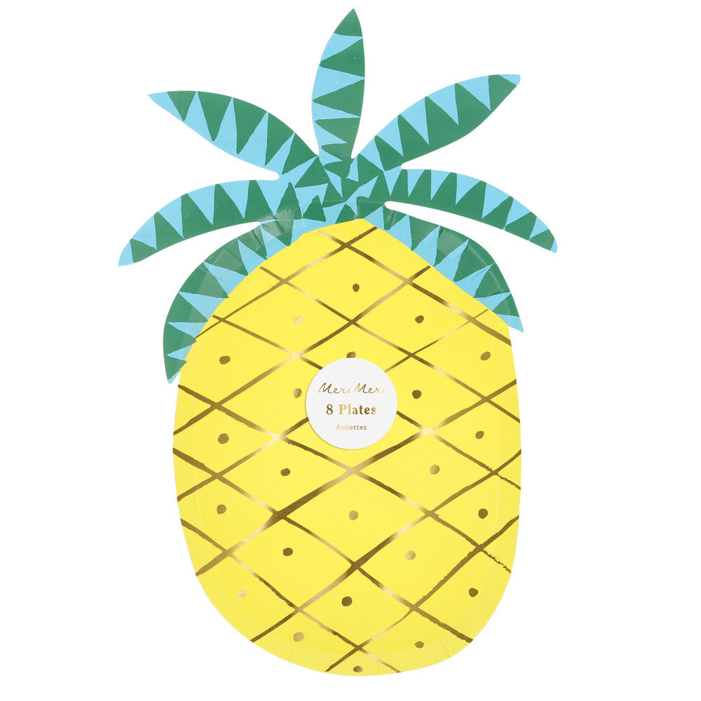 Meri Meri Paper Plates - Pineapple - 8 pcs.