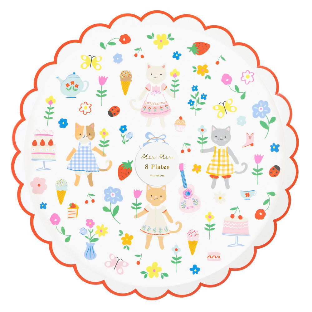 Meri Meri Paper Plates Size L, Kitten Club - 8 pcs.