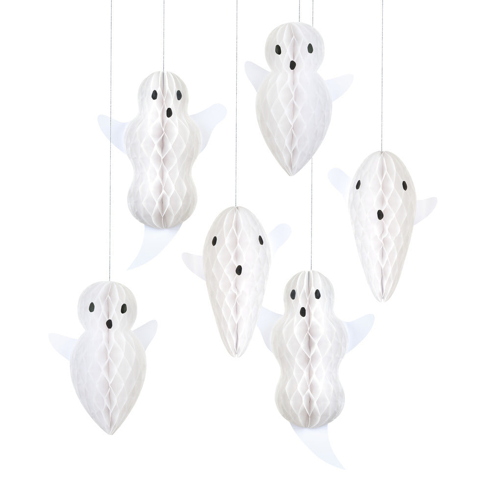 Meri Meri Halloween Ghosts, Hanging Decorations, 6 pcs.