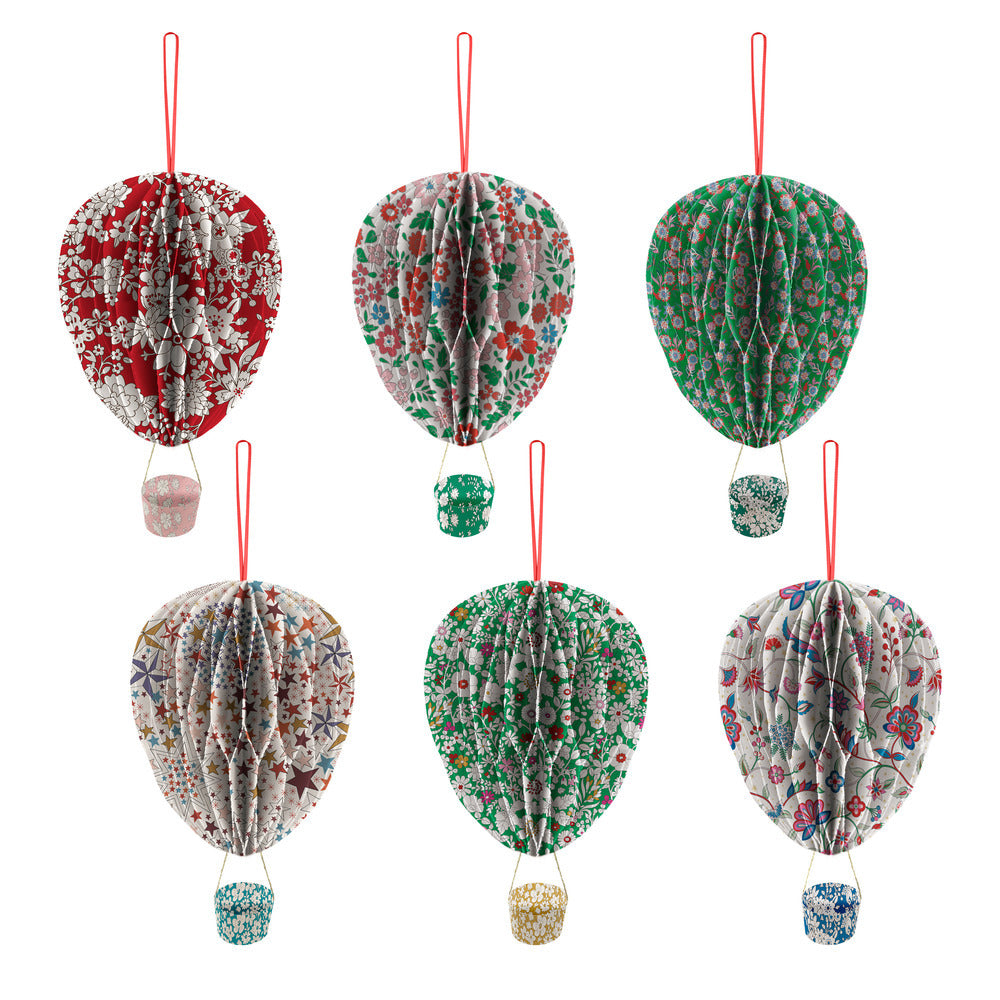 Meri Meri Christmas Decorations, Liberty Honeycomb Balloons, 6 pcs.