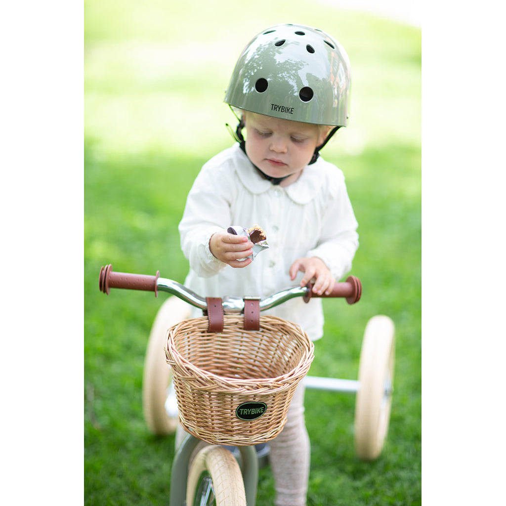 Trybike Tricycle Balance Bike, Vintage Green with Retro Look