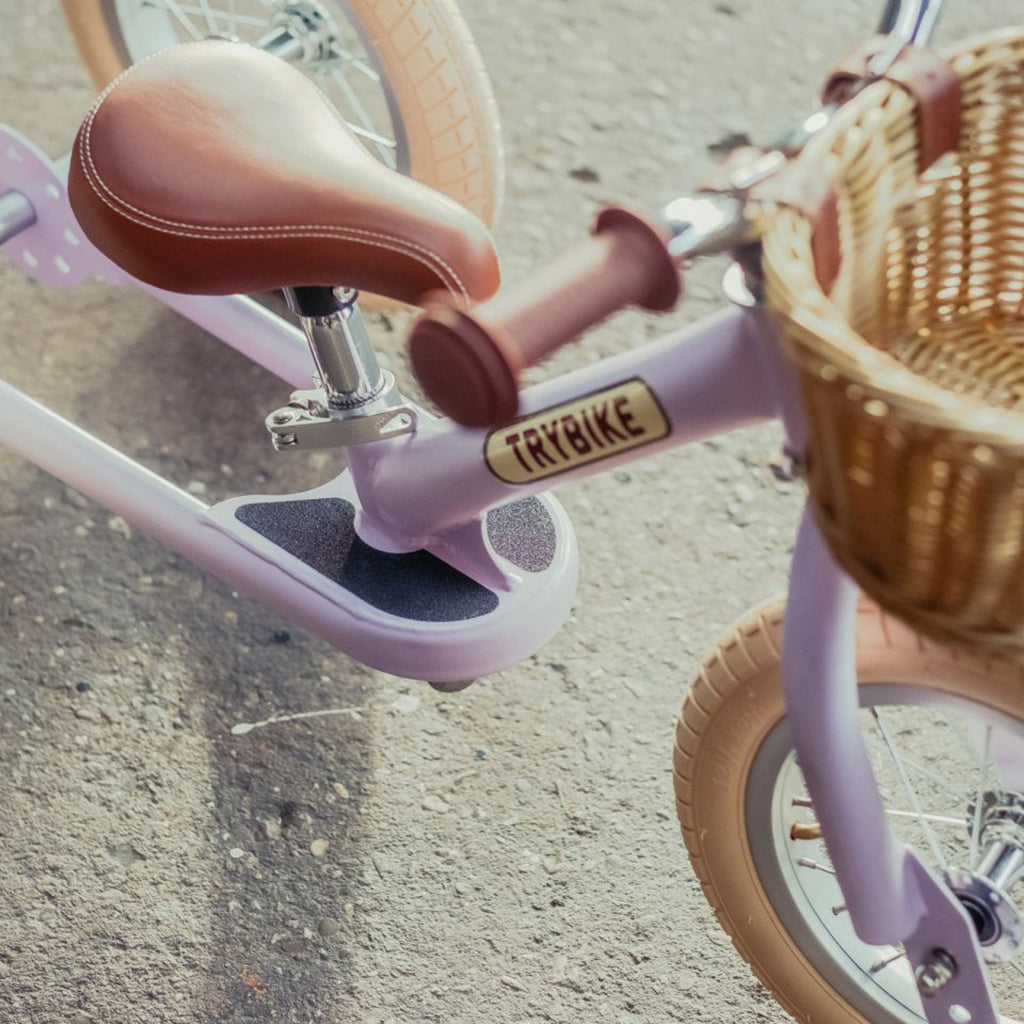 Trybike Tricycle Balance Bike, Vintage Purple with Retro Look