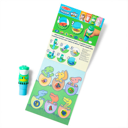 Melissa &amp; Doug Wow! Activity Pad, Create-Your-Own Sticker Stamps - Dinosaur