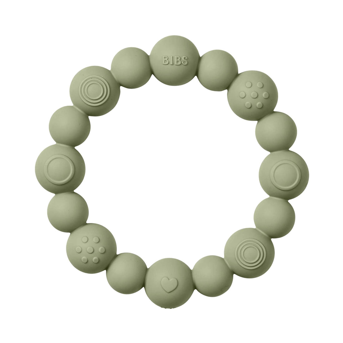 Bibs Silicone Teething Ring, Beaded – Sage