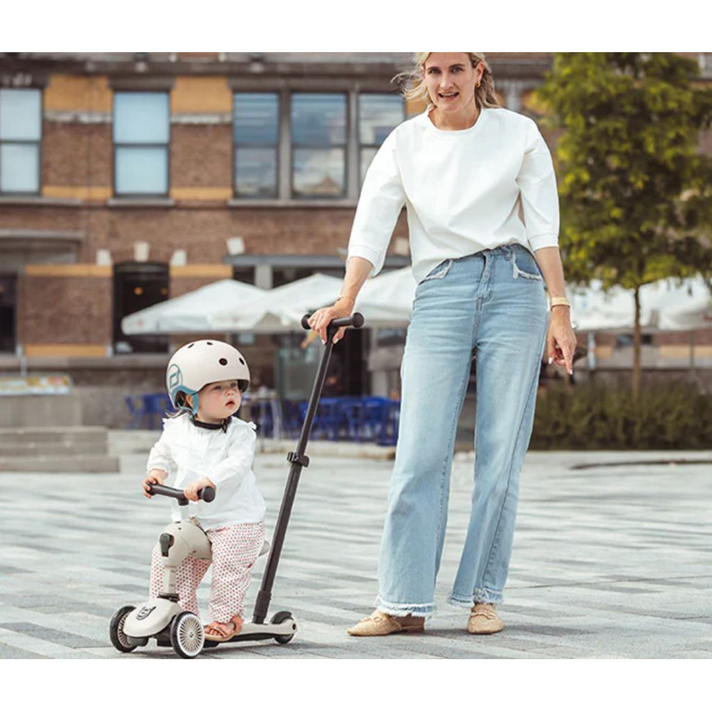 Scoot and Ride, Highway Kick 1, Push &amp; Go Scooter with Push Bar - Ash