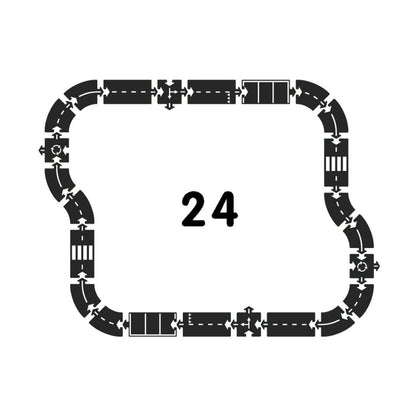 Waytoplay bilbane i gummi, 24 dele - Highway