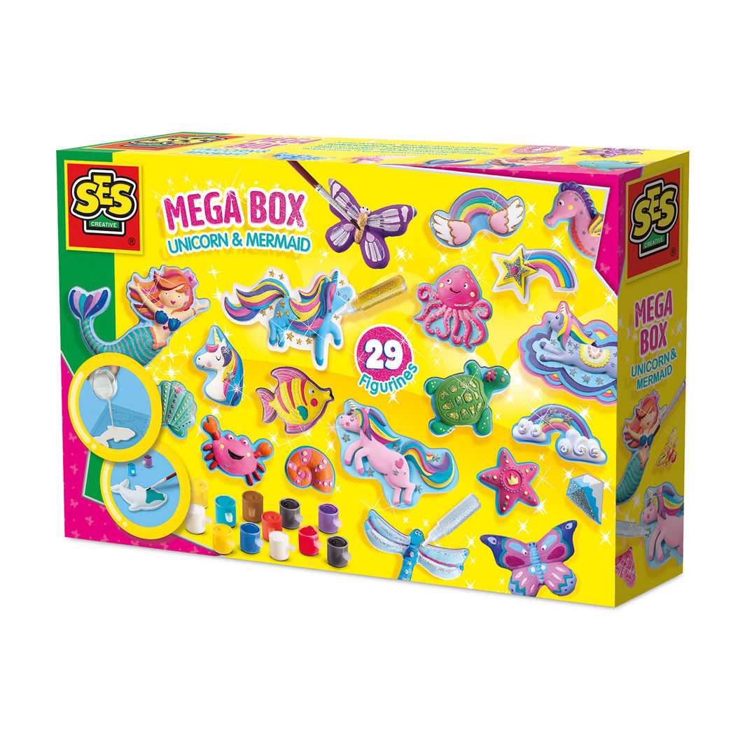 SES Creative Cast &amp; Paint, Mega Set - Unicorn and Mermaid