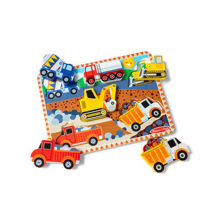 Melissa &amp; Doug Wooden Puzzle with Large Pieces, Vehicles - 6 Pieces