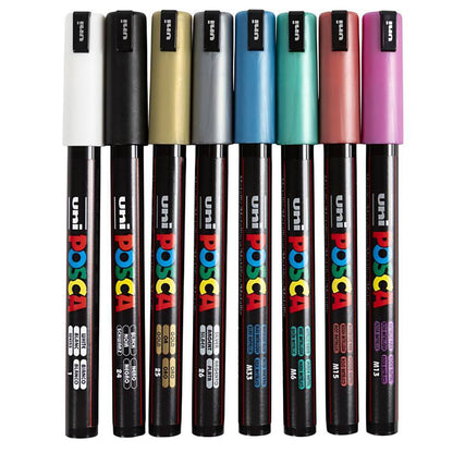 Posca Tuscher, streg 0.7 mm - 8 stk. ass farver