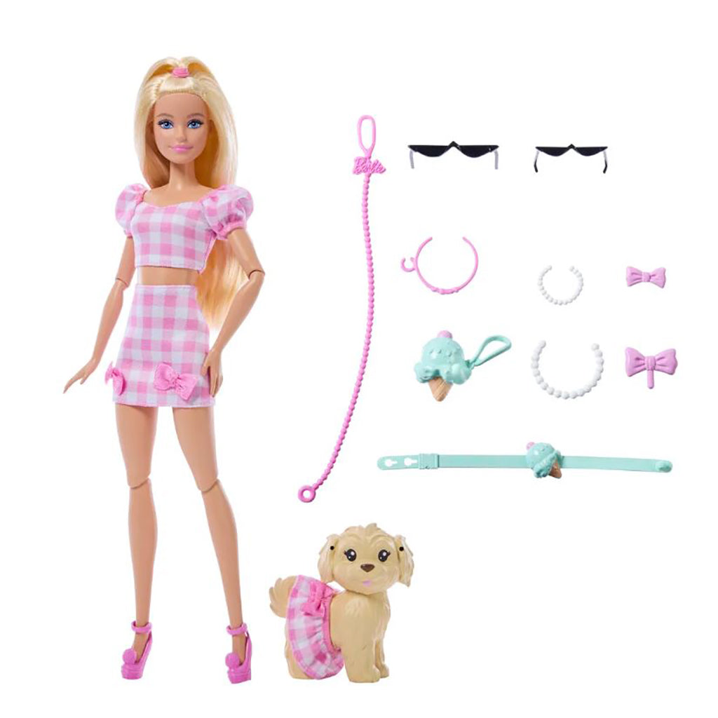 Barbie Doll and Dog, Barbie Twinning Looks Blonde Bows