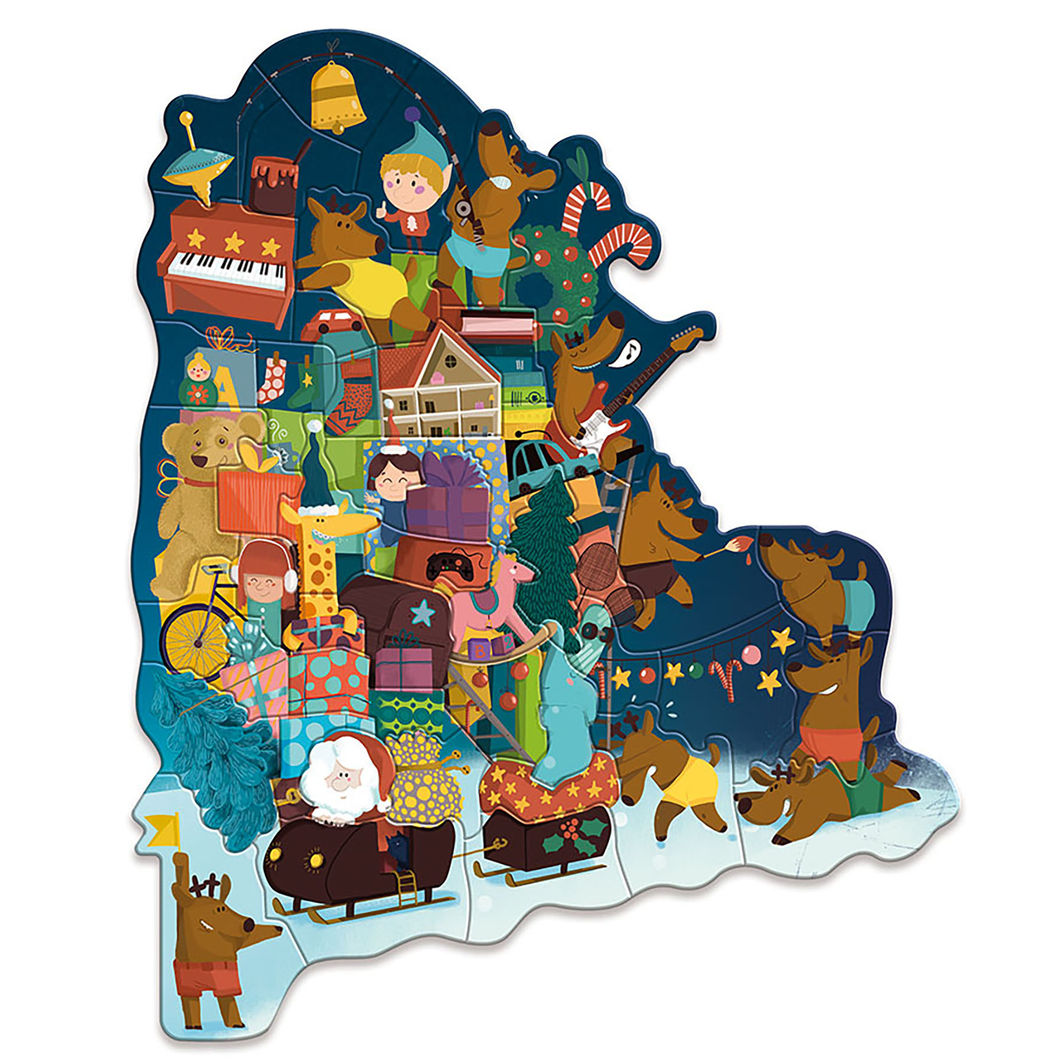 Vilac Adventskalender, Adventstårn med magentisk puslespil 48 brikker