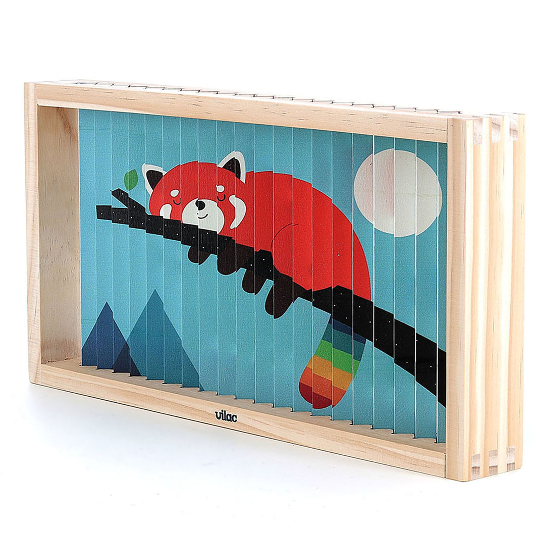 Vilac Agamograph Puzzle with 20 Pieces, 4-Dimensional Design - Animals