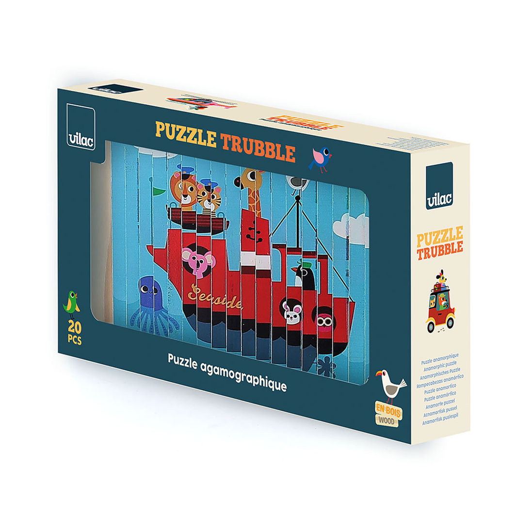 Vilac Agamografisk puslespil m. 20 brk, 4-dimensionelt design - Transport