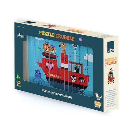 Vilac Agamografisk puslespil m. 20 brk, 4-dimensionelt design - Transport