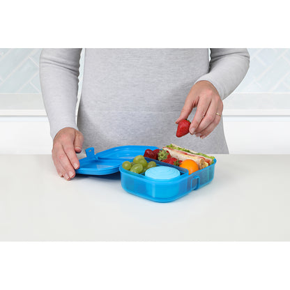Sistema Ribbon Lunch Box with Removable Compartment, 1.1L - Blue