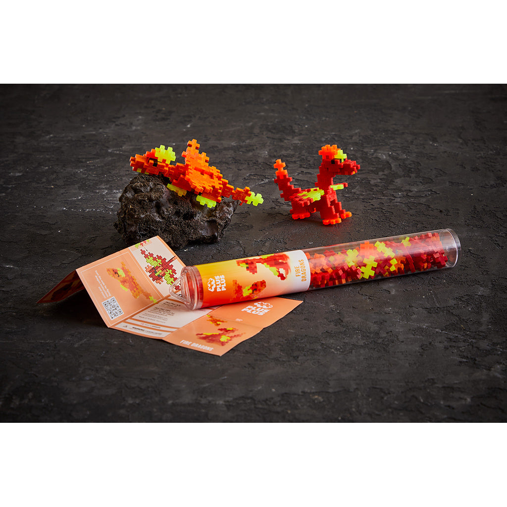 Plus-Plus Fire dragon, 100 stk i rør