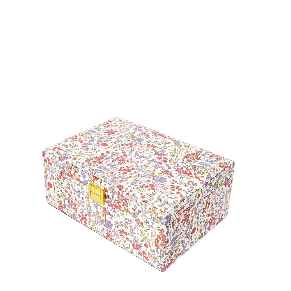 Bon Dep smykkeskrin m. Liberty print, Square - Field Flowers