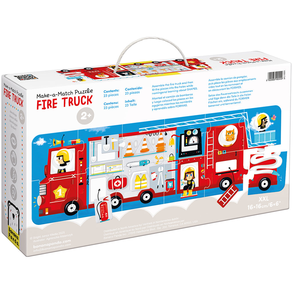 Banana Panda Collect and Match Puzzle with Fire Engine