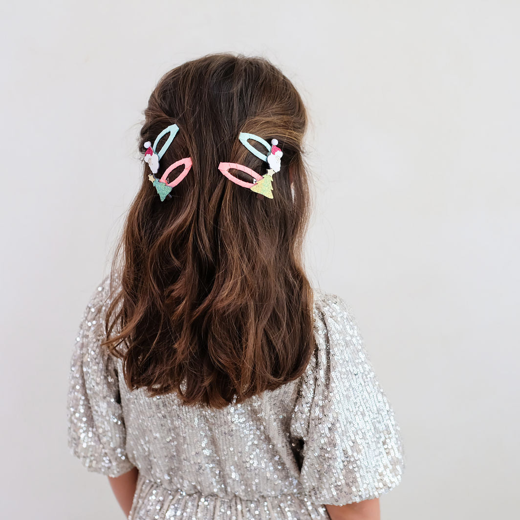 Mimi &amp; Lula 4 Hair Clips – Santa and Christmas Tree