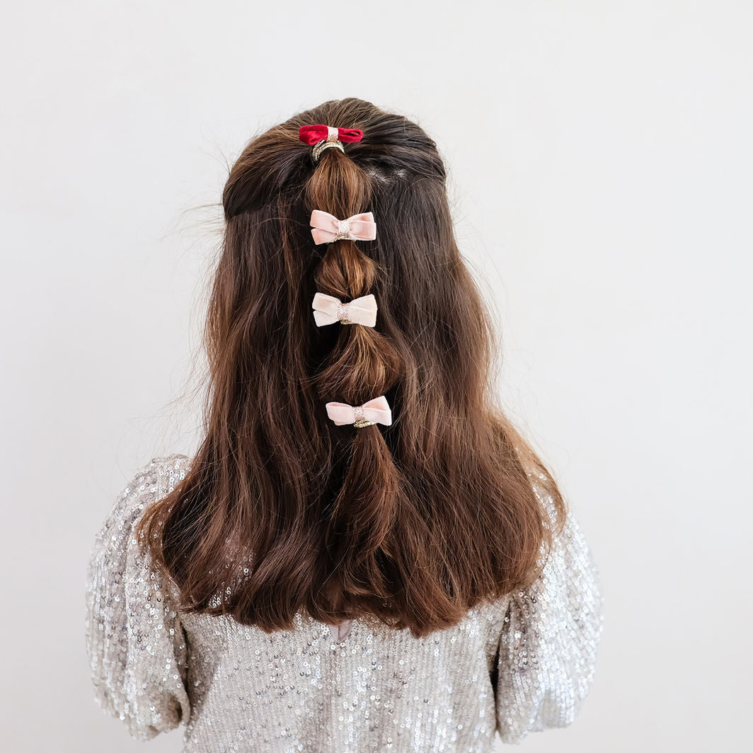Mimi &amp; Lula 8 Hair Ties – Glitter Velvet Bow