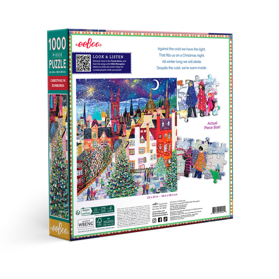 eeBoo 1000-Piece Puzzle, Christmas in Edinburgh