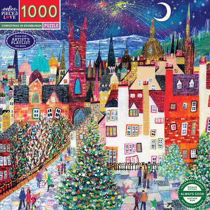 eeBoo 1000-Piece Puzzle, Christmas in Edinburgh