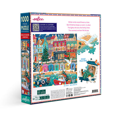 eeBoo 1000-Piece Puzzle, English Seaside Christmas