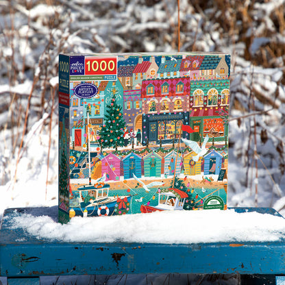 eeBoo 1000-Piece Puzzle, English Seaside Christmas