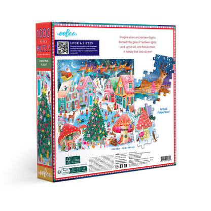 eeBoo 1000-Piece Puzzle, Christmas Flight