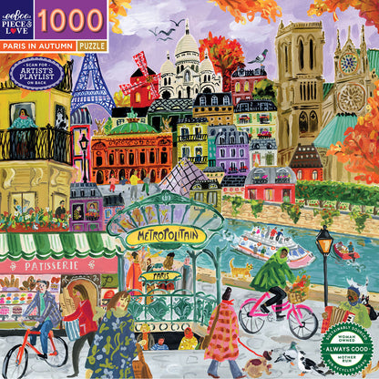 eeBoo 1000-Piece Puzzle, Paris in Autumn