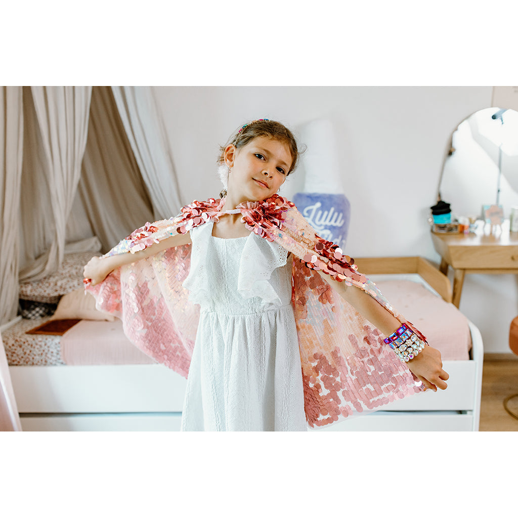 Great Pretenders Cape, The 5th Avenue Sequin Cape, Pink - Size 4-6 Years