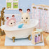 Sylvanian Families bad og brusesæt med kaninfigurer der bader