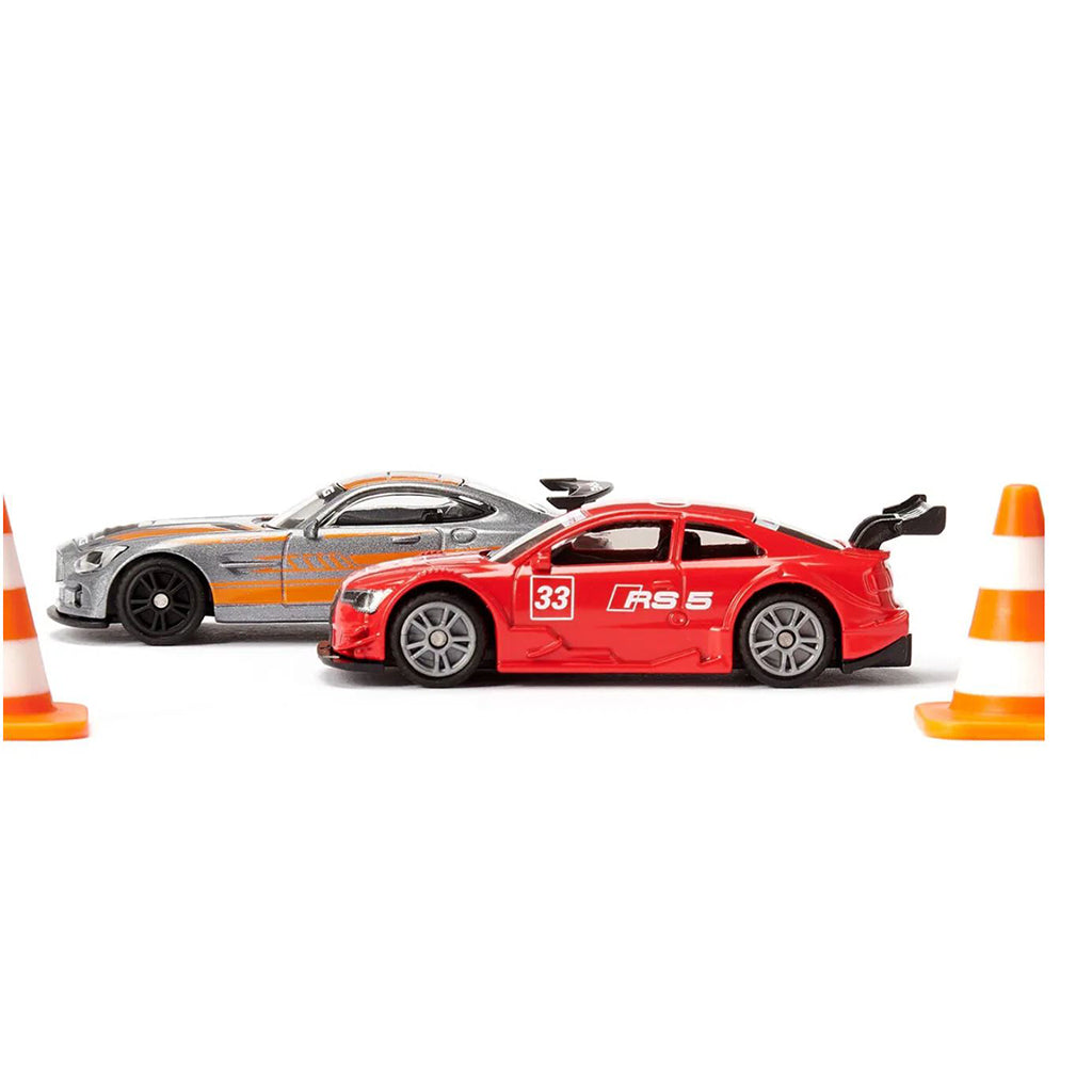 Siku Toy Cars Gift Set with 3 Race Cars and Cones
