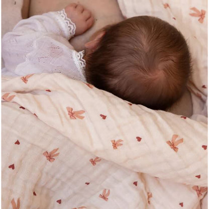 Cam Cam Muslin Baby Blanket, Organic, GOTS - Bows