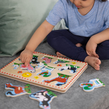 Melissa &amp; Doug knoppuslespil m. lyd, Bondegård - 8 brikker