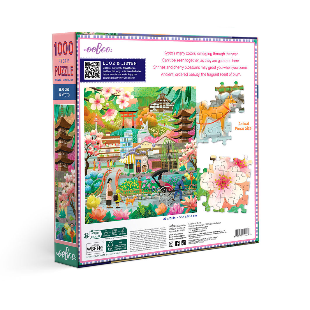 eeBoo Puzzle 1000 Pieces, Seasons in Kyoto