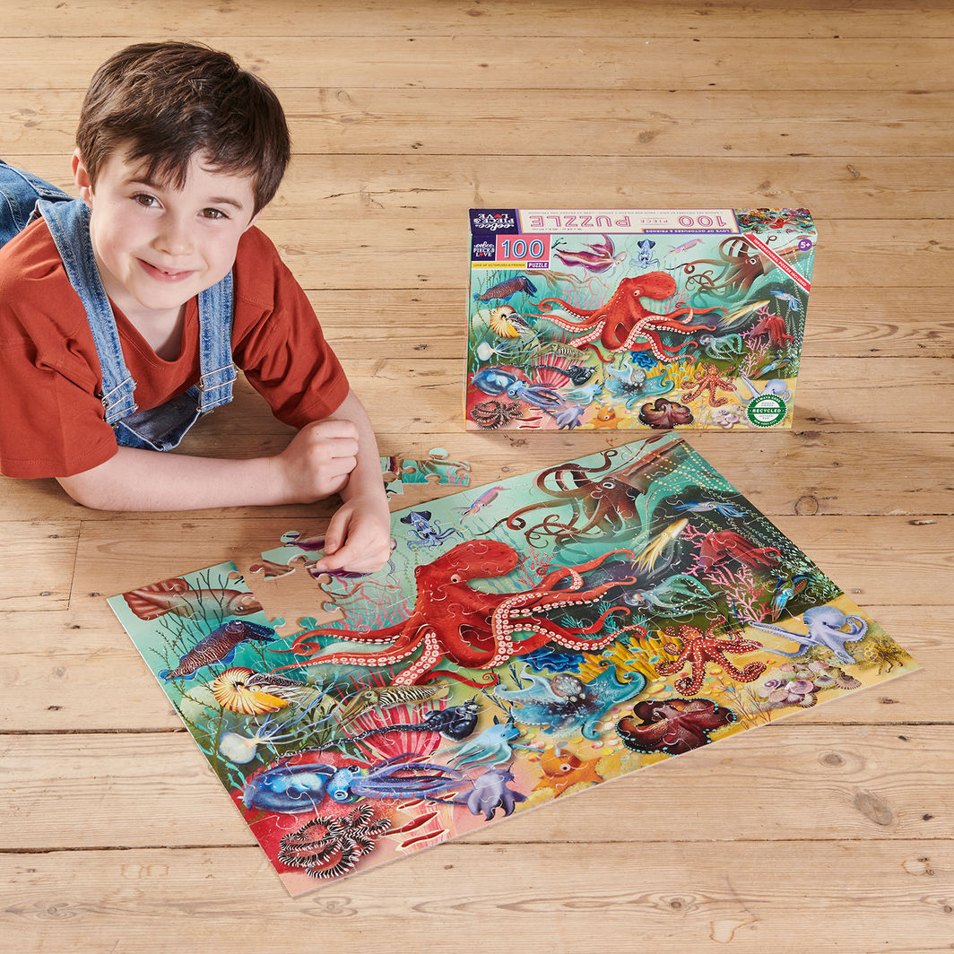 eeBoo Puzzle 100 Pieces, Love from the Octopus